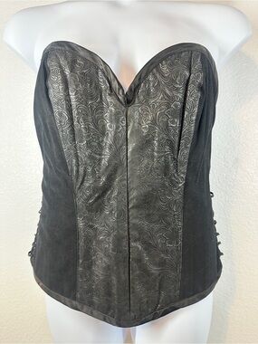 Faux Tooled Leather Corset Ren Fair, Pirate Poss. XL Check Size (b60)